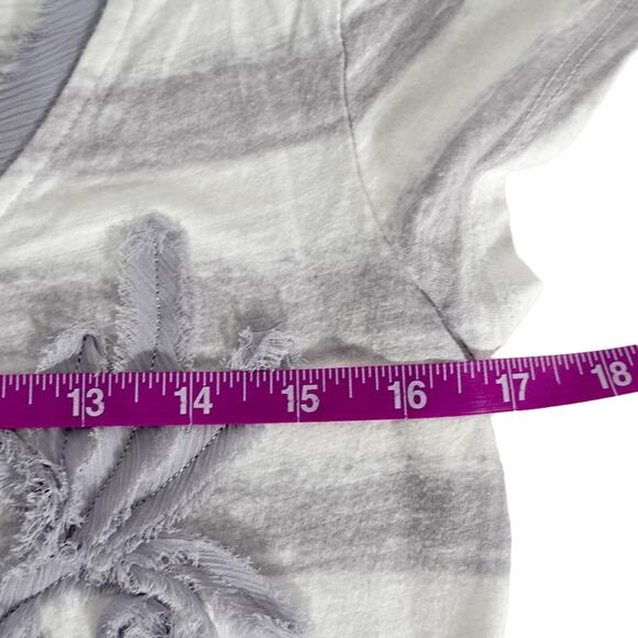 Women's | Lauren Conrad | Gray Striped Embellished Top - XS - Picture 5 of 8